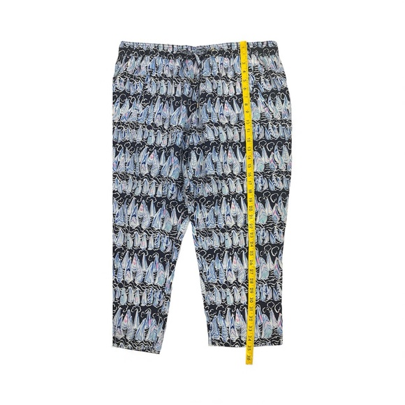 Lilly Pulitzer Taron Linen Pants in the Low Tide Navy Sails, 24” inseam, Sz XL - Picture 4 of 6